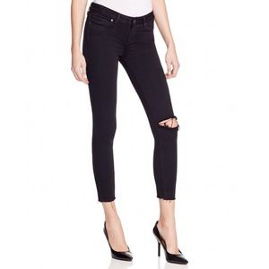 Paige Verdugo Black Distressed Skinny Jeans
